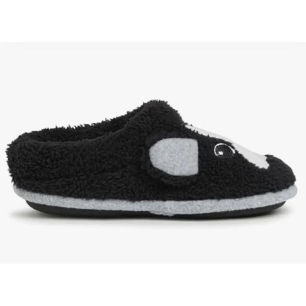 Dearfoams Kids Toddler Little Kid Black Dog Animal Slippers NEW‎ 13/1 US